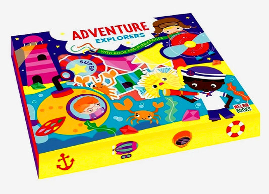 ADVENTURE explorers with book and puzzle pieces (Melon Books)