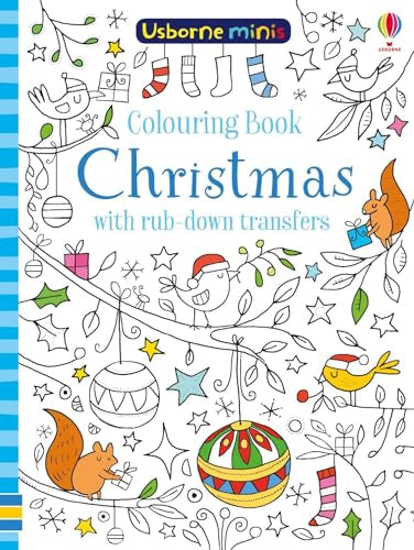 Colouring Book: Christmas with rub-down transfers