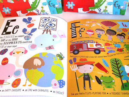 ABC: A hide and seek jigsaw and book