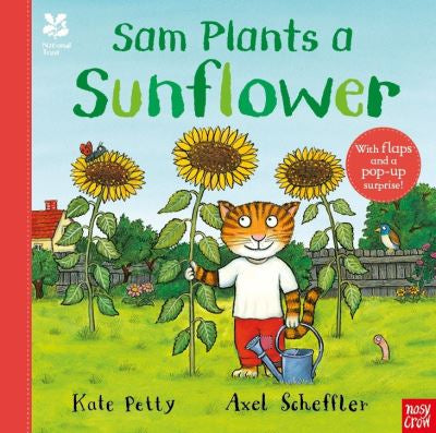 Sam plants a sunflower by Kate Petty